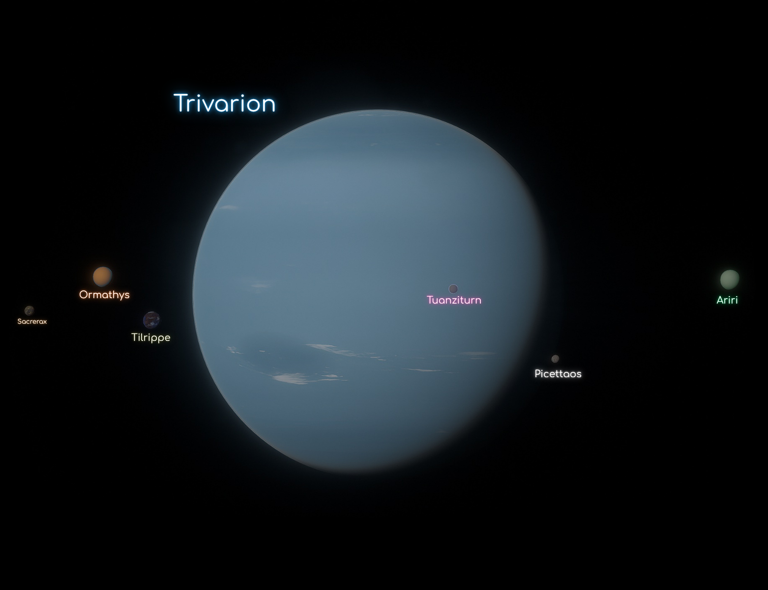 Trivarion's Moons (with nametags).